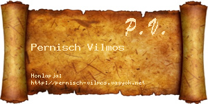 Pernisch Vilmos névjegykártya